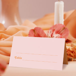 Cartão De Mesa Casamento Tropical Laranja Cor-de-Rosa-Rosa