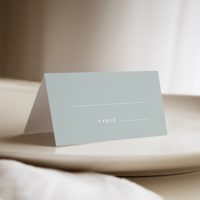 Cartão De Mesa Casamento Verde do Sage com o Monograma Elegante (Criador carregado)