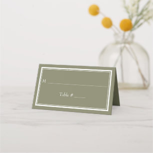Cartão De Mesa Casamento Verde Minimalista Moderno de Borda