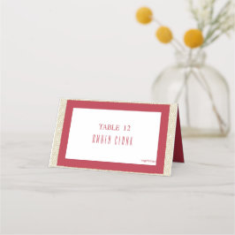 Cartão De Mesa Casamento Vermelho da Fronteira Geométrica Islâmic