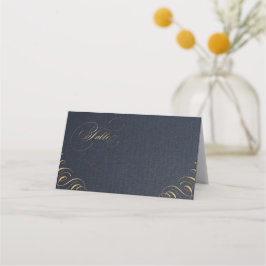 Cartão De Mesa casamento vintage de caligrafia de marinho