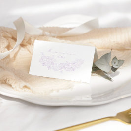 Cartão De Mesa Casamento Vitoriano Roxo Elegante