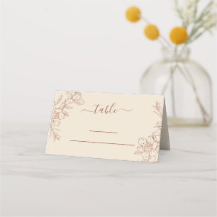 Cartão De Mesa Casamento Whimsical Elegante Terracotta