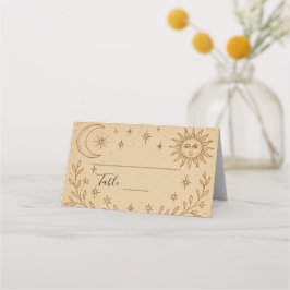 Cartão De Mesa Celestial Romance Elegante Celestial Design