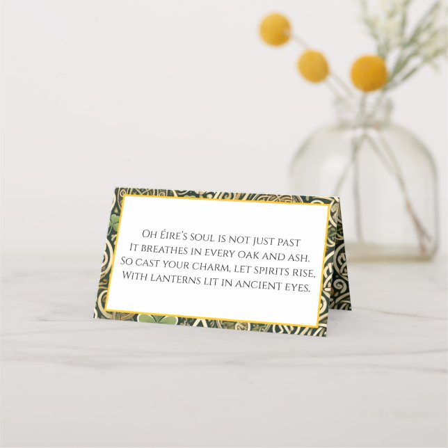 Cartão De Mesa Celtic Bloom (Frente)