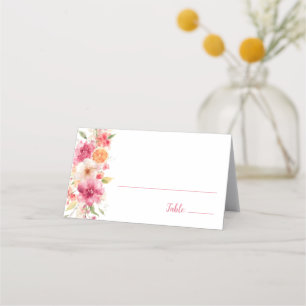 Cartão De Mesa Chá de Bebê de Amor em Flor Chá de Noiva Floral
