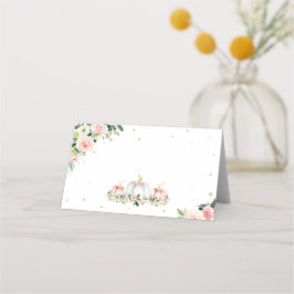 Cartão De Mesa Chá de fraldas De Abóbora Rosa E Dourado