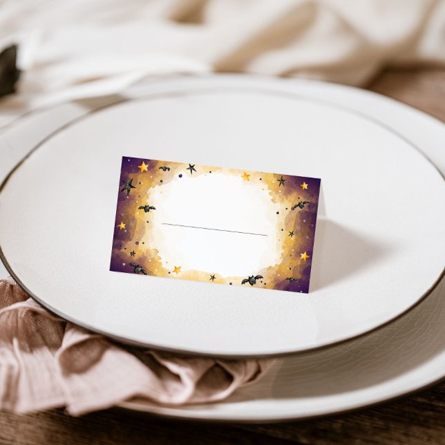 Cartão De Mesa Chá de fraldas De Halloween, Um Pequeno Chá de fra (Criador carregado)