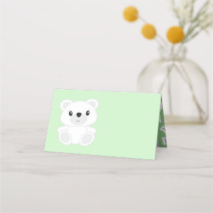 Cartão De Mesa Chá de fraldas de Urso Polar