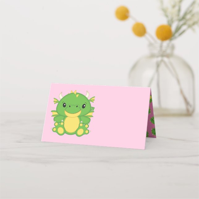 Cartão De Mesa Chá de fraldas Dragon (Frente)
