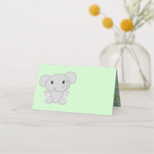 Cartão De Mesa Chá de fraldas Elefante Safari
