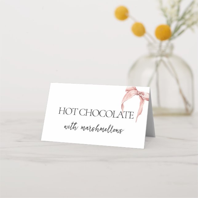 Cartão De Mesa Chá de Noiva Arco Rosa Ela Está Casando (Frente)