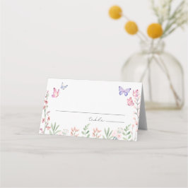 Cartão De Mesa Chá de Noiva Borboletas Modernas 