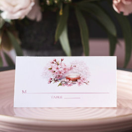 Cartão De Mesa Chá de Noiva Cerejeira em Flor
