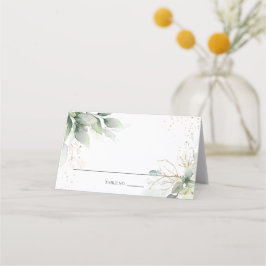 Cartão De Mesa Chá de panela de Casamento de Folhagem Dourada Rus