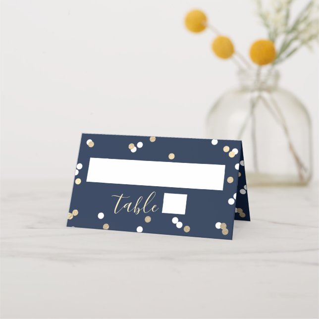 Cartão De Mesa Chá de panela Gold Foil Confetti (Frente)