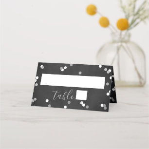 Cartão De Mesa Chá de panela Silver Foil Confetti