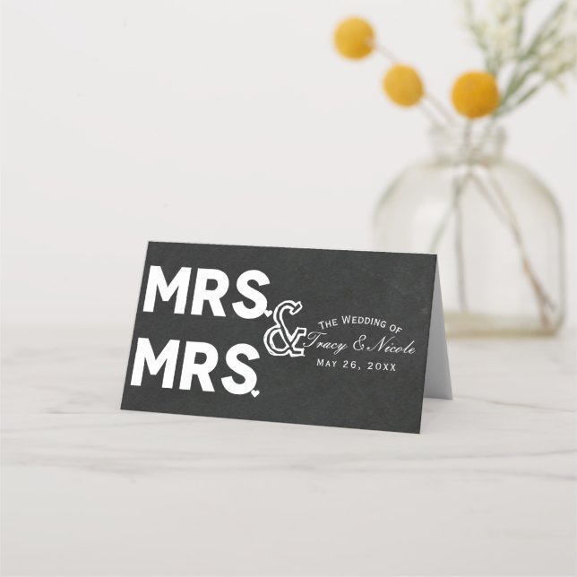 Cartão De Mesa Chalkboard Chalk Sr. & Sra. Wedding Mesa Seating (Frente)