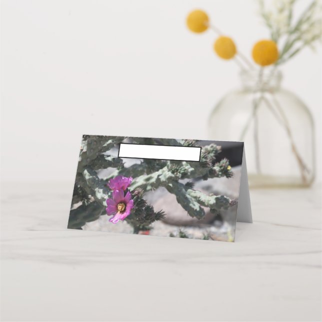 Cartão De Mesa Challa Cactus em flor (Frente)