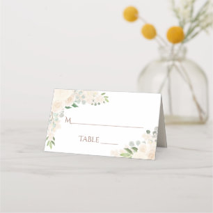 Cartão De Mesa Champagne Peach Floral Elegante Escrita De Casamen
