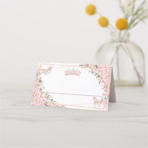 Cartão De Mesa Cherry Blossomo Rosa Butterflies Quinceañera
