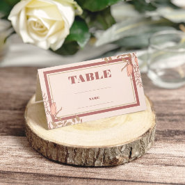 Cartão De Mesa Chic Boho Blush Beige Foled Wedch Place Card