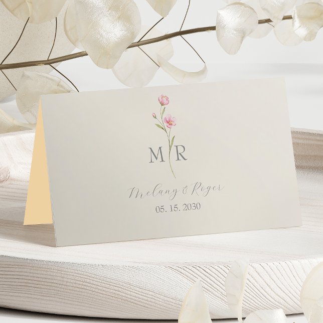 Cartão De Mesa Chic Wildflower Place Card (Criador carregado)