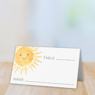 Cartão De Mesa Chuva de Sol para o Bebê