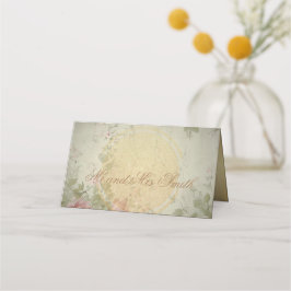 Cartão De Mesa Clássica Elegante Vintage Rosas Rosa Watercolor