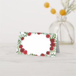 Cartão De Mesa Clássico Elegante de Casamento de rosa vermelha