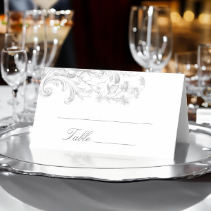 Cartão De Mesa Clássico Elegante francês Rococo Floral