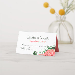 Cartão De Mesa Clássico Hibiscus Mesa Dobrada Cor-de-Rosa Floral