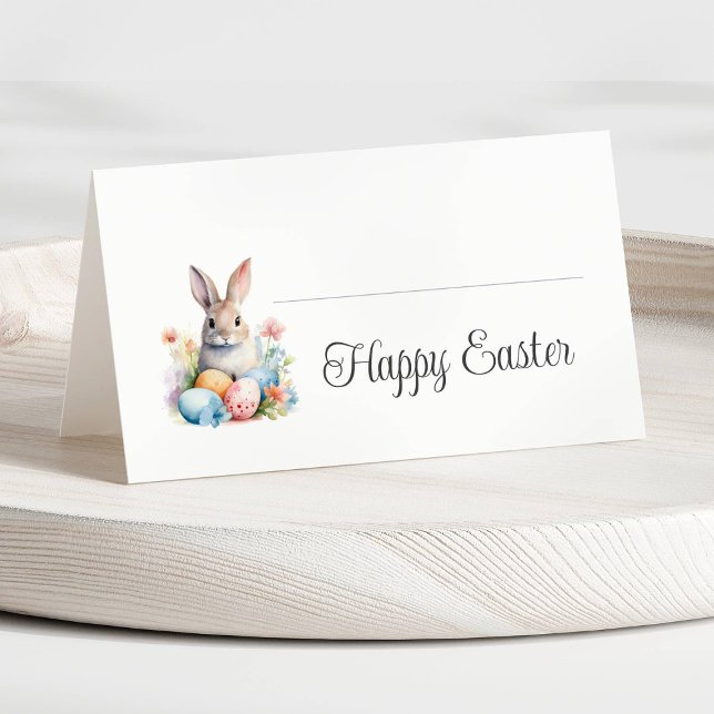 Cartão De Mesa Coelho Fofo Brunch Feliz Páscoa (Cute Bunny Happy Easter Brunch Place Card)