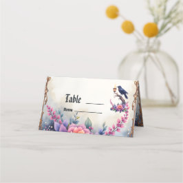 Cartão De Mesa Coleção de Casamento Enchanted Raven Wedding