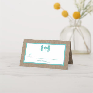 Cartão De Mesa Coleção de Casamentos de Praia de Turquoise Seacav