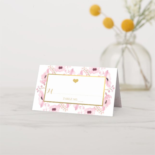 Cartão De Mesa Coleção de Casamentos Florais de primavera Pinks W (Frente)