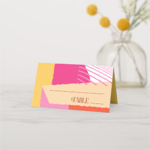 Cartão De Mesa Color Block Wedding Mesa Summer ID740