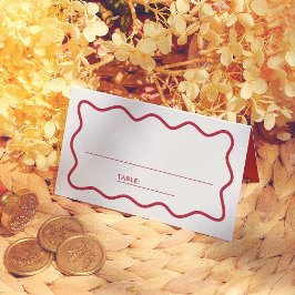 Cartão De Mesa Colorful Retro Wavy Wedding Guest Table Number