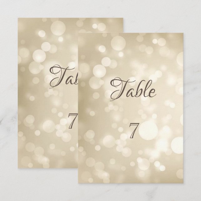 Cartão de Mesa com Bokeh Elegante (Frente/Verso)