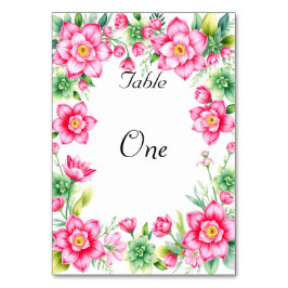 Cartão de Mesa com Flor Rosa