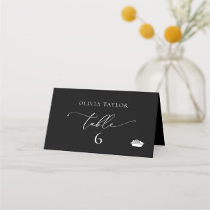 Cartão De Mesa Com Número da Tabela de Casamento Minimalista de M