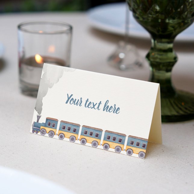 Cartão De Mesa Comboio Aniversário Tent Place Card Choo Choo Trai (Criador carregado)