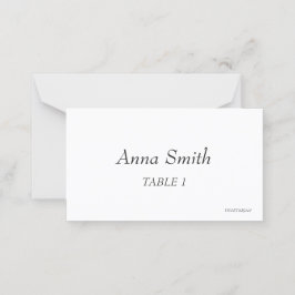 Cartão De Mesa Contemporâneo Mínimo Elegante de Preto e Branco