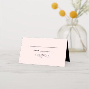 Cartão De Mesa Cor-de-rosa embebida elegante Casamento Negro