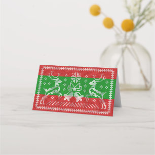 Cartão De Mesa Cordéis de camisolas e camisolas do Xmas