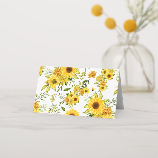 Cartão De Mesa Cores d'água Girassol 8 (Verso)