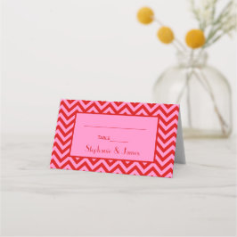 Cartão De Mesa Cores DIY Rosa #3 Zigue-Zague Chevron Vermelho
