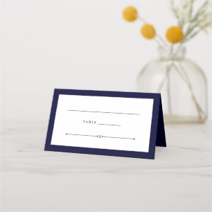 Cartão De Mesa Couture Elegante Casamento Marinho Azul