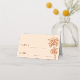 Cartão De Mesa Cream Beige Palm Tree Boho Beach Mesa