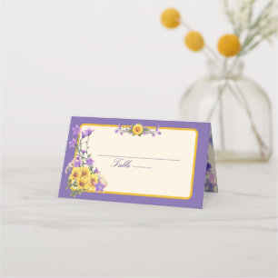 Cartão De Mesa Creme de Casamento do Jardim Primavera Goldfinch